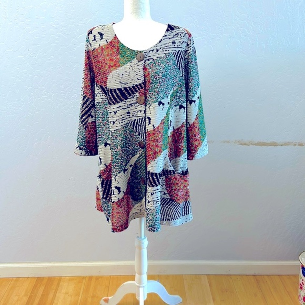 Joseph Ribkoff Knit Button Down Loose Fit Jacket Cardigan